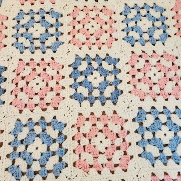 Handmade Crocheted Baby Blanket Multi Colors 36”x 44” - Picture 5 of 9